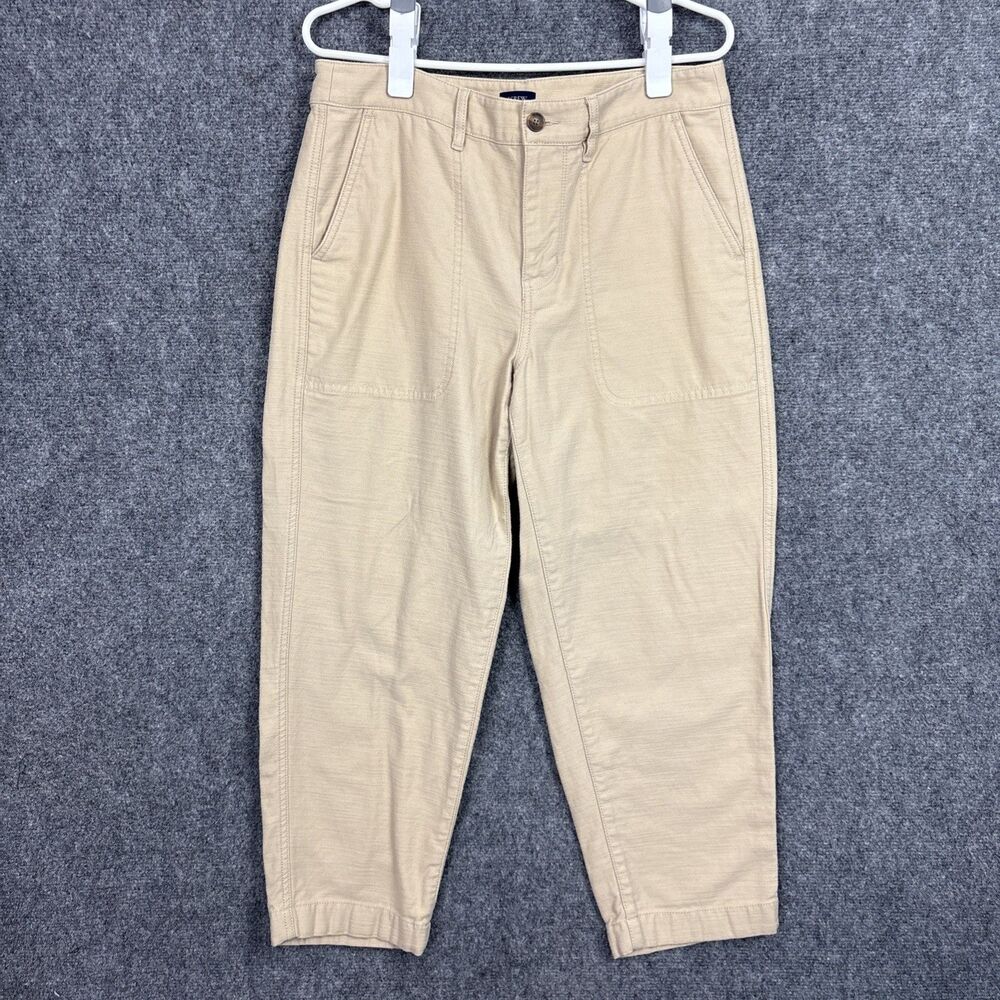 J.CREW Pants Womens Size 10P Beige Utility Crop Cottagecore Earthy Preppy